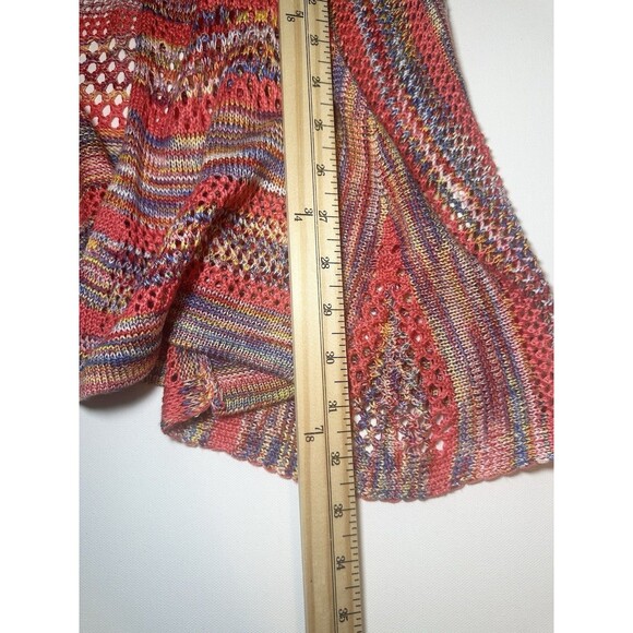 Studio JPR Open Front Cardigan Multi-Color Open Knit Boho Women's LARGE - Picture 9 of 11